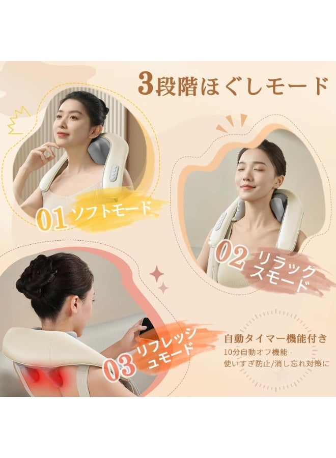 جهاز تدليك الرقبة والكتف والظهر والخصر والفخذ لاسلكي مع تدفئة واهتزاز قابل للشحن ويدعم وضعين وثلاث مستويات قوة - Image 4